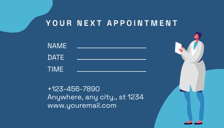 Platilla de diseño Dentist Visit 3d Illustrated Appointment Reminder Business Card US