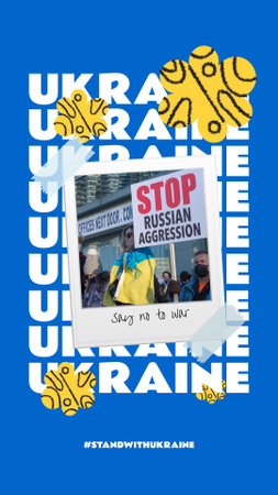 Stop Russian Aggression against Ukraine Instagram Story Design Template