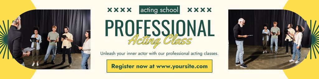 Acting Courses with Professional Tutor Twitterデザインテンプレート