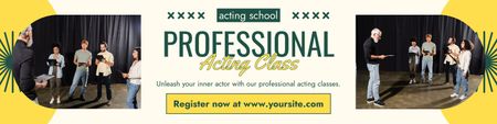 Acting Courses with Professional Tutor Twitter Design Template