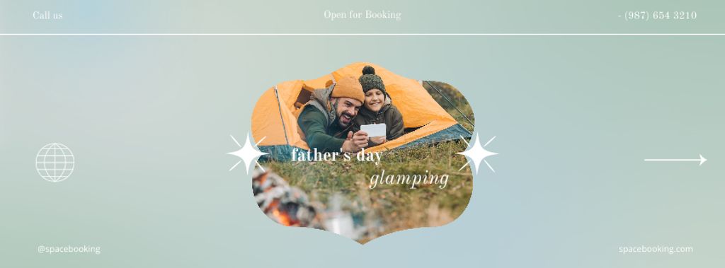 Father's day Glamping Facebook cover Design Template