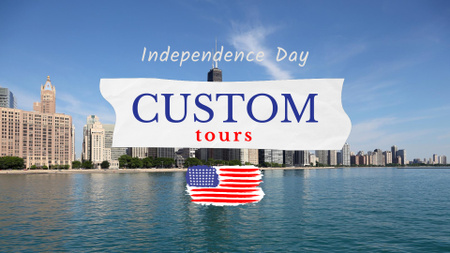 USA Independence Day Tours Offer with Big City View Full HD video Design Template