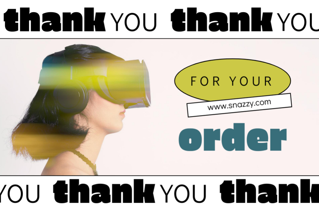 Woman in Virtual Reality Glasses Postcard 4x6in – шаблон для дизайна