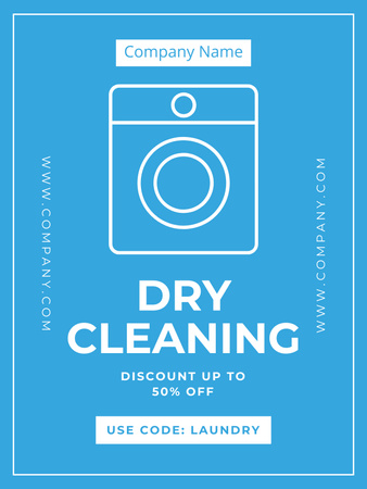 Çamaşır Makinesi ile Kuru Temizleme Hizmeti Sunuyoruz Poster US Tasarım Şablonu