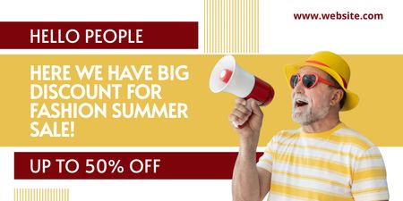Summer Big Discount Announcement Twitter Design Template