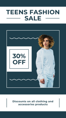 Clothing And Accessories With Discount For Teens Instagram Story Design Template