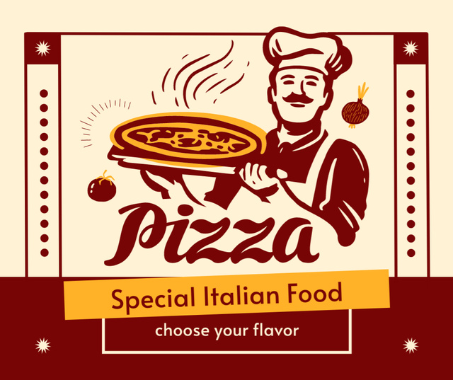 Plantilla de diseño de Special Italian Food with Chef Facebook 