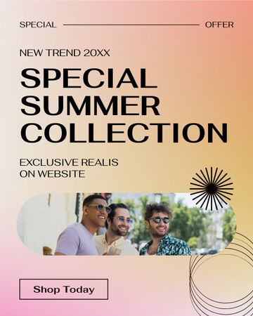 Men's Sunglasses Collection Sale Instagram Post Vertical Design Template