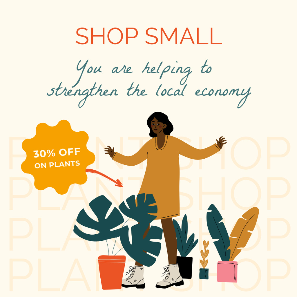 Small Local Flower Store Discount Offer Instagram Design Template