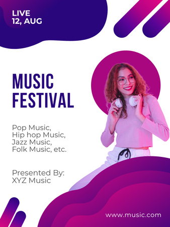 Music Festival Announcement Poster USデザインテンプレート