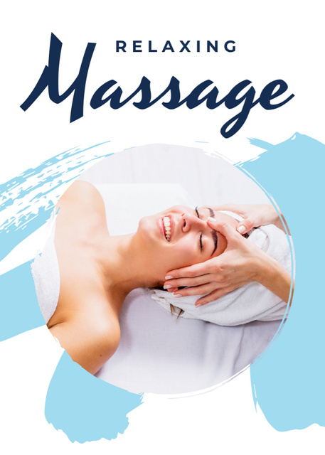 Cosmetic Face Massage Postcard 5x7in Vertical Design Template