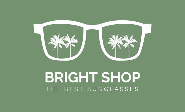 Corporate Store Emblem with Sunglasses Business Card 91x55mm Πρότυπο σχεδίασης