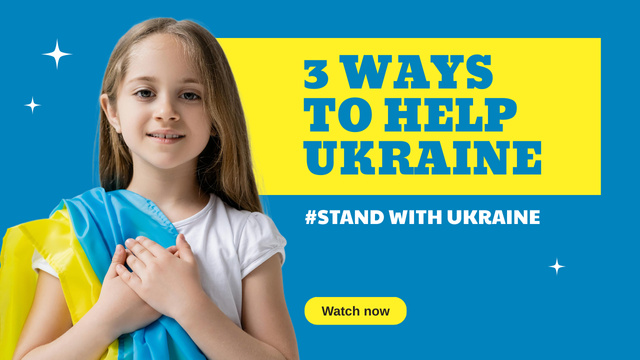 How to Help Ukraine Youtube Thumbnailデザインテンプレート
