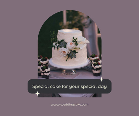 Nabídka svatebních dortů a dezertů Facebook Šablona návrhu