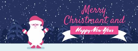 Designvorlage Christmas Greeting Funny Jumping Santa Claus für Facebook Video cover
