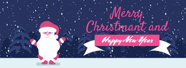 Christmas Greeting Funny Jumping Santa Claus Facebook Video cover – шаблон для дизайну
