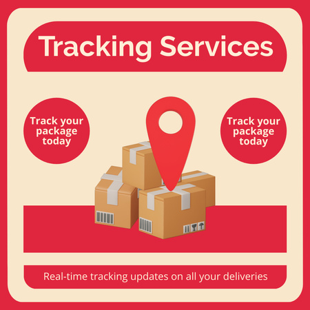 Tracking of Packages and Parcels Animated Post Design Template