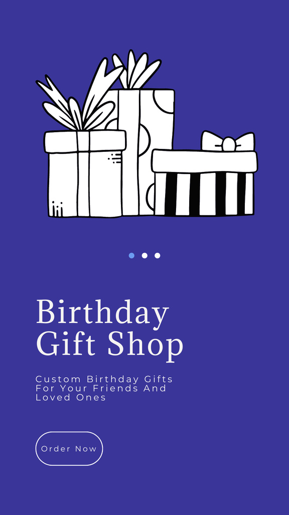 Custom Birthday Gift Shop Ad Instagram Storyデザインテンプレート