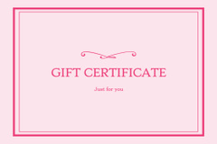 Pink Gift Voucher for Beauty Salon and Spa