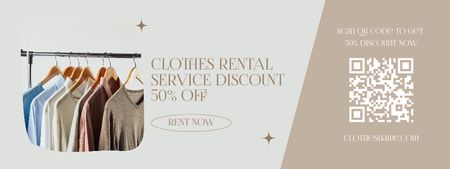 Rental Clothes Shop Ad on Grey Coupon Design Template