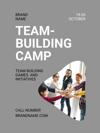 Games and Initiatives at Team Building Camp Poster US Design Template