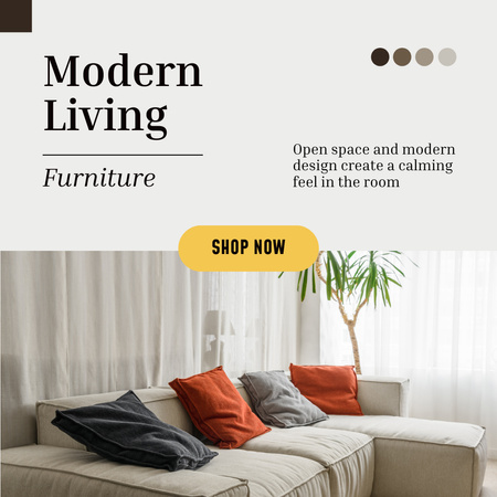 Modern Furniture for Living Room Instagram Design Template