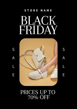 Female Shoes Sale on Black Friday Flyer A5 Design Template