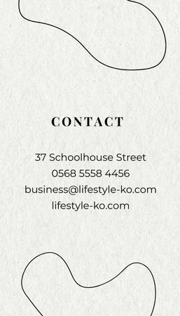 Lifestyle Coach Services Offer With Line Pattern Business Card US Vertical Design Template