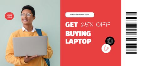 Discount on Laptop for Students Coupon Din Large Design Template