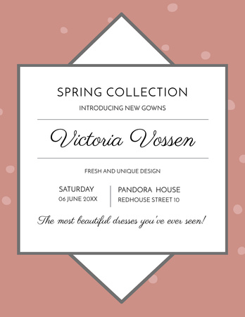 Simple Spring Collection Announcement in Pink Flyer 8.5x11in Design Template