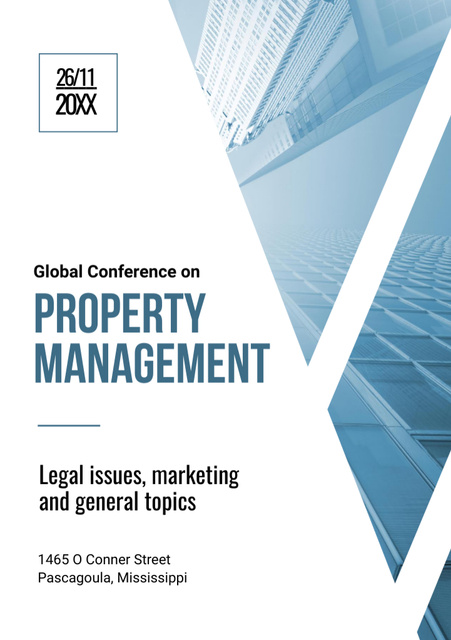 Modèle de visuel Property Management Conference with Skyscrapers - Flyer A5
