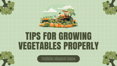 Modèle de visuel Conseils pour cultiver des légumes - Youtube Thumbnail