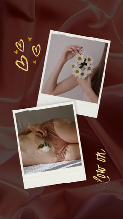 Beauty Inspiration with Girl holding Tender Flowers Instagram Video Story Modelo de Design