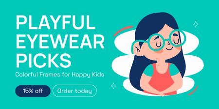 Discount on Children's Eyeglass Frames Twitter Design Template