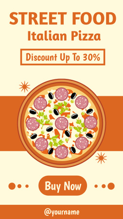 Ízletes olasz pizza ajánlat Instagram Story tervezősablon