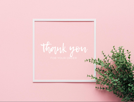 Cute Thankful Phrase in Pink Postcard 4.2x5.5in Design Template