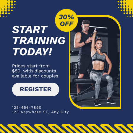 Gym Discount Offer for Couples Instagram Design Template