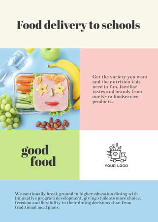 Ontwerpsjabloon van Flayer van School Food Ad