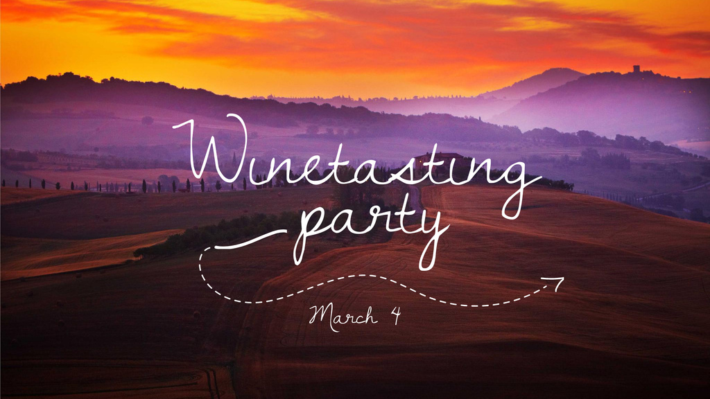 Party announcement on Scenic Sunset Landscape FB event cover Modelo de Design