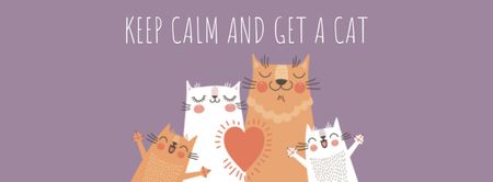 sevimli kedilerle evcil hayvan fuarı reklamı Facebook cover Tasarım Şablonu