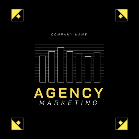 Marketing Ügynökség ajánlata feketén Animated Logo tervezősablon