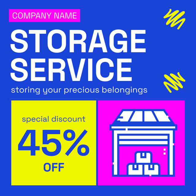 Storage Services with Offer of Discount Instagram AD Design Template