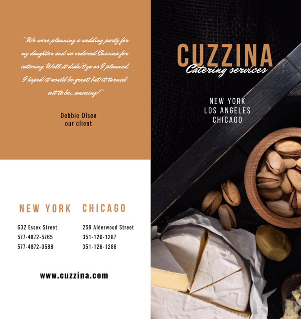 Plantilla de diseño de Catering Services Ad with Nuts Brochure Din Large Bi-fold 