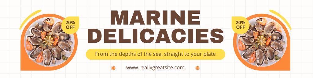Offer of Marine Delicacies Twitter tervezősablon