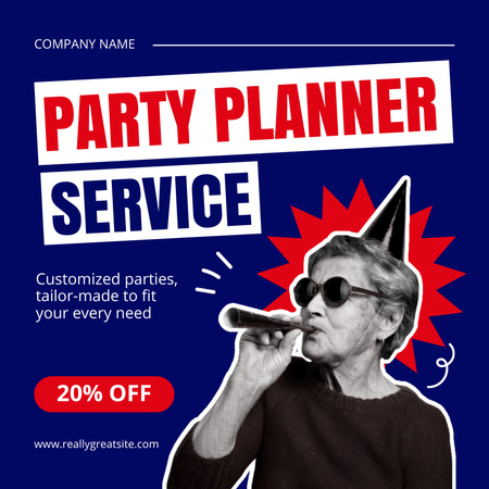 Designvorlage Planerdienste für die Organisation individueller Partys für Instagram