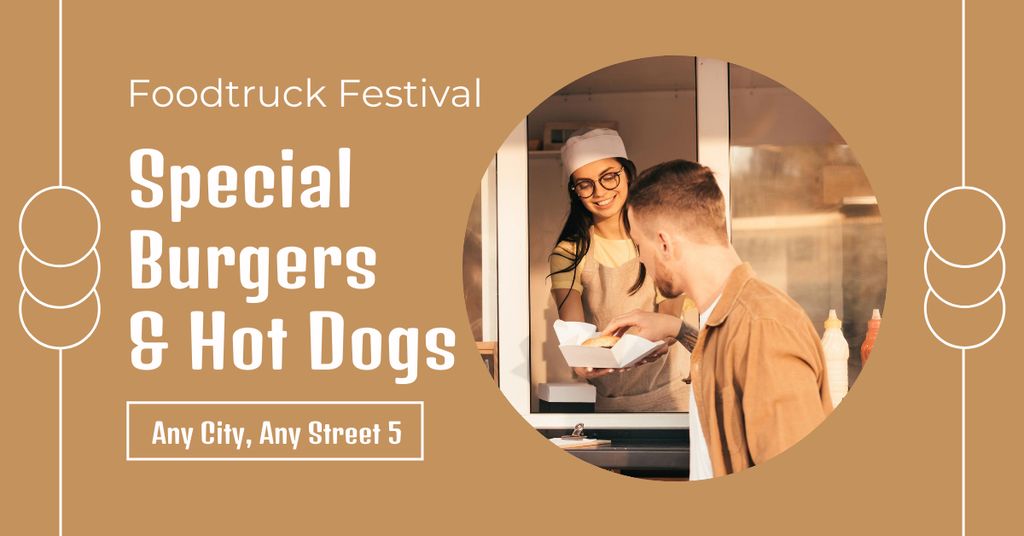 Ontwerpsjabloon van Facebook AD van Special Burgers and Hot Dogs Ad