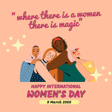 Cute Phrase about Women on International Women's Day Instagram Design Template