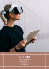 Virtual Webinar Announcement with Woman wearing Headset