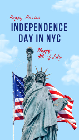 USA Independence Day Celebration Announcement with Clouds Instagram Video Story Design Template