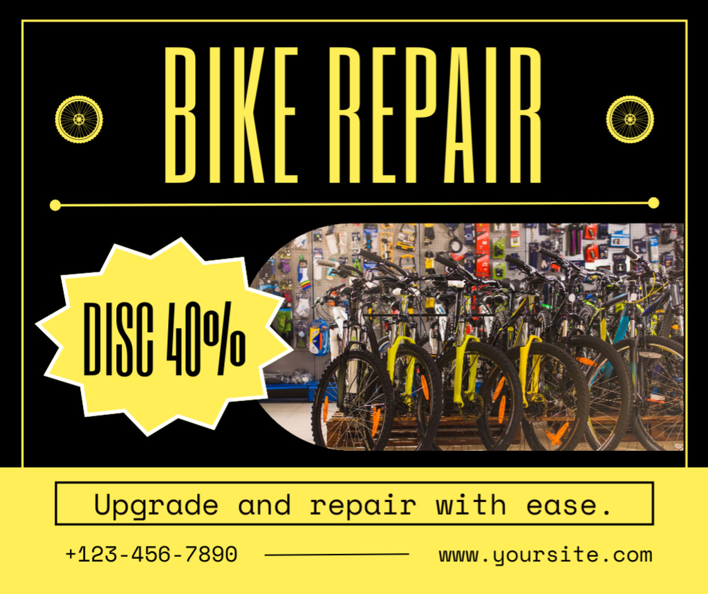 Repair of All Kind of Bikes Facebookデザインテンプレート